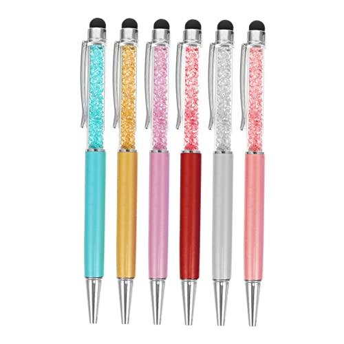 Warmhm 6er Set Multifunktions Kugelschreiber - Elegante Touchpen Mit Kristall-Diamant Design Ideal Für Touchscreens Schreibutensilien Und Dekorative Akzente Hochwertiger Metall Und von Warmhm