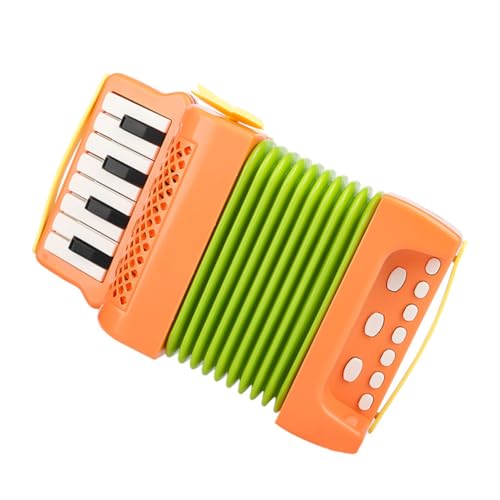 Warmhm Akkordeon Musical Performance-akkordeoninstrument Vorschulmusikinstrument Akkordeon Für Leistung Anfänger Akkordeon Akkordeon-instrument Orange Plastik von Warmhm