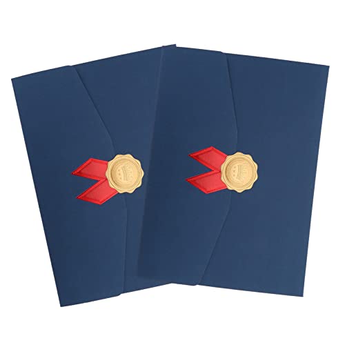 Warmhm Zertifikathalter Set 2er Pack – Hochwertige Dokumentenabdeckung Für Ehrenurkunden - Gepolstert in Blau - Für Bis Zu 3 Zertifikate Maße 30 5 x 22 8 Cm – Ideal Für Abschlüsse Und von Warmhm