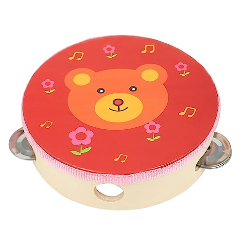 Warmhm klatschen Tamburin kinderinstrumente musikinstrumente tambourin music instruments for instrument Trommel hölzern rot von Warmhm