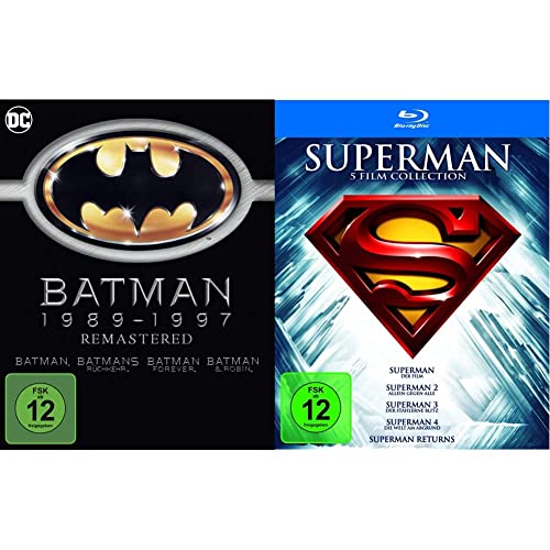 Batman 1-4 - Remastered [Blu-ray] & Superman - Die Spielfilm Collection 1978-2006 [Blu-ray] von Warner Bros (Universal Pictures)