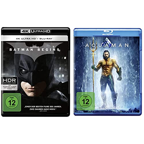Batman Begins (4K Ultra-HD + 2D-Blu-ray) (2-Disc Version) [Blu-ray] & Aquaman [Blu-ray] von Warner Bros (Universal Pictures)