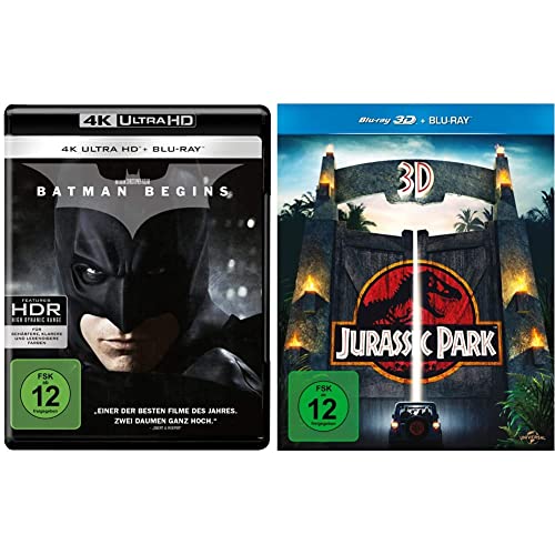 Batman Begins (4K Ultra-HD + 2D-Blu-ray) (2-Disc Version) [Blu-ray] & Jurassic Park (+ Blu-ray) [Blu-ray 3D] von Warner Bros (Universal Pictures)