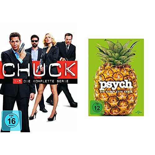 Chuck - Die komplette Serie (exklusiv bei Amazon.de) [23 DVDs] & Psych – Die komplette Serie [Limited Edition] [31 DVDs] von Warner Bros (Universal Pictures)