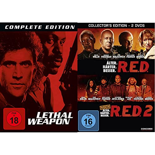 Lethal Weapon 1-4 - Complete Edition [8 DVDs] & R.E.D. - Älter. Härter. Besser. / R.E.D. 2 - Noch älter. Härter. Besser. [Collector's Edition] [2 DVDs] von Warner Bros (Universal Pictures)