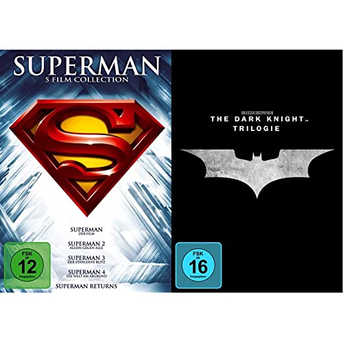 Superman - Die Spielfilm Collection [5 DVDs] & The Dark Knight Trilogie (Batman Begins / The Dark Knight / The Dark Knight Rises) [3 DVDs] von Warner Bros (Universal Pictures)