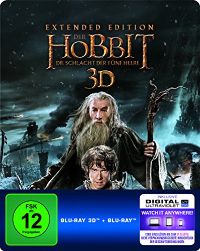 Der Hobbit: Die Schlacht der fünf Heere - Extended Edition Steelbook (exklusiv bei Amazon.de) [3D Blu-ray] [Limited Edition] von Warner Home Video - DVD