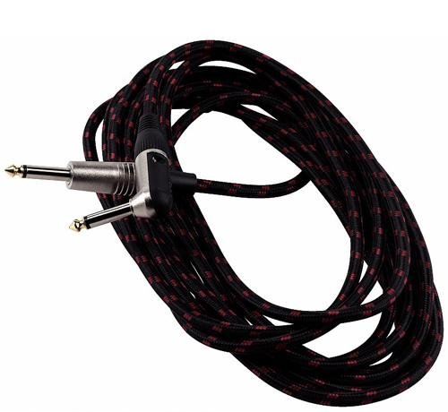 RockCable RCL 30259 TC Instrumentenkabel (Textilummantelung) Klinke - Winkelklinke 9m, schwarz von Warwick