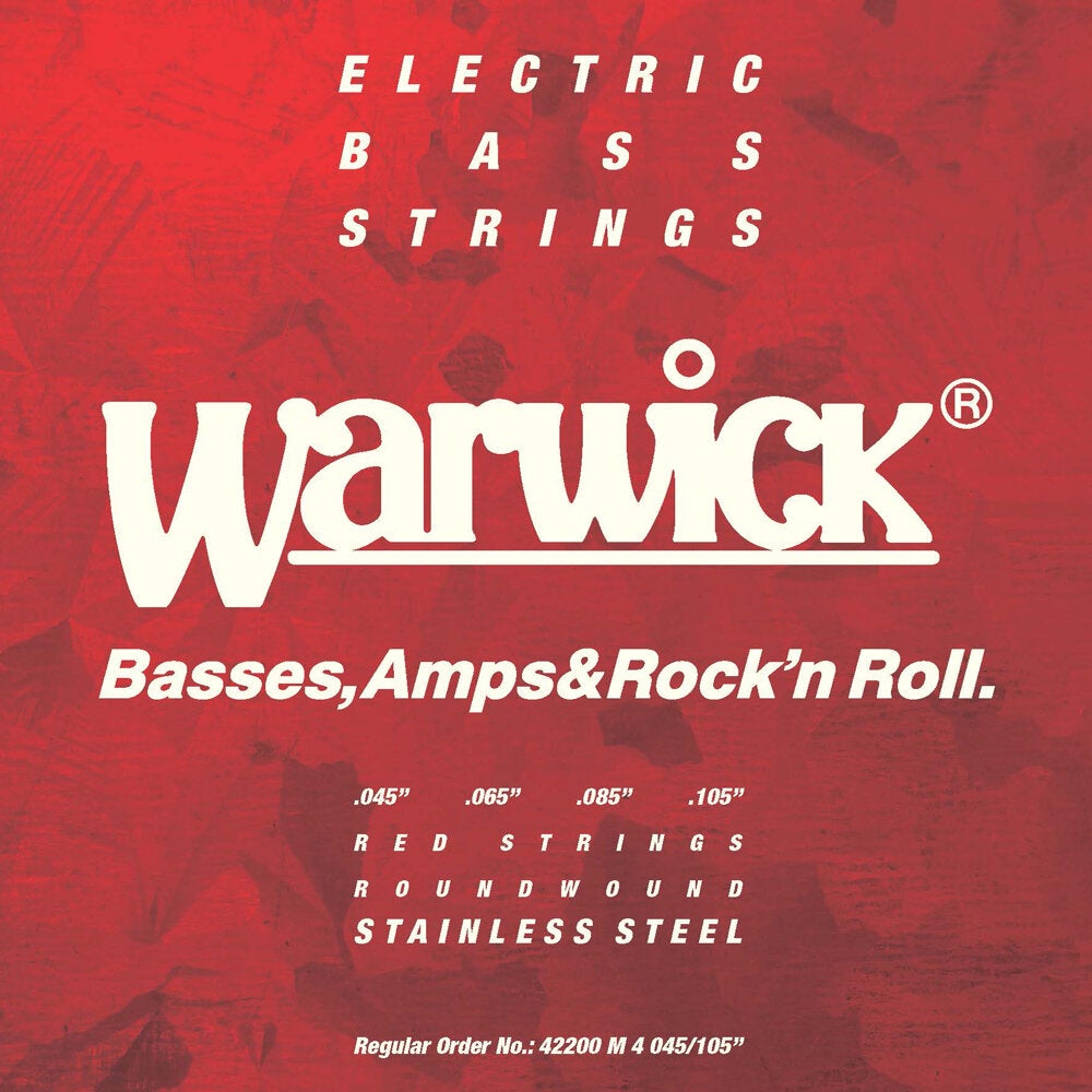 Warwick 42200 M Red Strings Stainless Steel 4-String Medium Electric Bass Guitar Strings (045 - 105) von Warwick