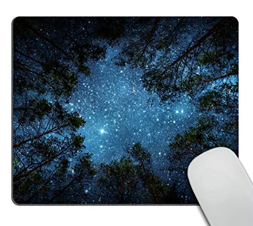 Wasach Schönes Mauspad mit Sternenhimmel-Motiv, Milchstraße und Bäume von Wasach