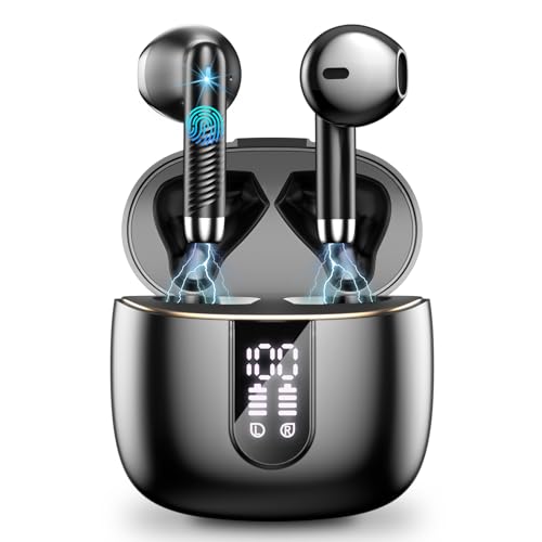 Bluetooth 5.4 Kopfhörer, In Ear Kopfhörer Kabellos mit 4 Mic, 48H Tiefer Bass Spielzeit Wireless Earbud, LED-Anzeige, Bluetooth Ohrhörer mit ENC Noise Cancelling, IP7 Wasserdicht Kopfhörer Sport USB-C von Wasart