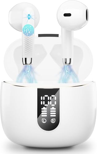Bluetooth 5.4 Kopfhörer, In Ear Kopfhörer Kabellos mit 4 Mic, 48H Tiefer Bass Spielzeit Wireless Earbud, LED-Anzeige, Bluetooth Ohrhörer mit ENC Noise Cancelling, IP7 Wasserdicht Kopfhörer Sport USB-C von Wasart