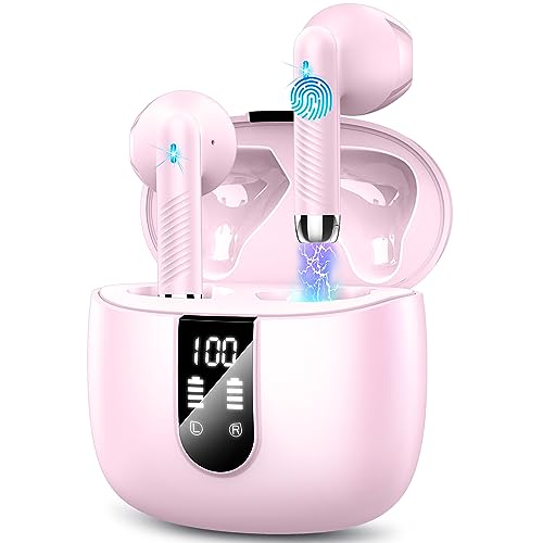 Bluetooth 5.4 Kopfhörer, In Ear Kopfhörer Kabellos mit 4 Mic, 48H Tiefer Bass Spielzeit Wireless Earbud, LED-Anzeige, Bluetooth Ohrhörer mit ENC Noise Cancelling, IP7 Wasserdicht Kopfhörer Sport USB-C von Wasart