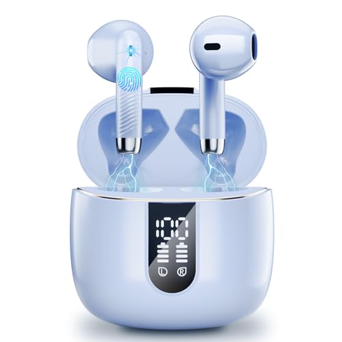 Bluetooth 5.4 Kopfhörer, In Ear Kopfhörer Kabellos mit 4 Mic, 48H Tiefer Bass Spielzeit Wireless Earbud, LED-Anzeige, Bluetooth Ohrhörer mit ENC Noise Cancelling, IP7 Wasserdicht Kopfhörer Sport USB-C von Wasart