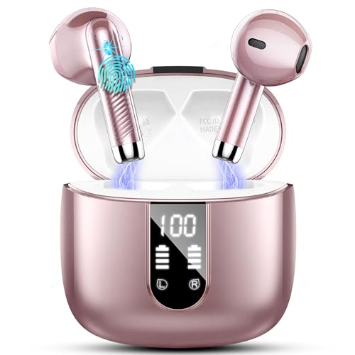 Bluetooth 5.4 Kopfhörer, In Ear Kopfhörer Kabellos mit 4 Mic, 48H Tiefer Bass Spielzeit Wireless Earbud, LED-Anzeige, Bluetooth Ohrhörer mit ENC Noise Cancelling, IP7 Wasserdicht Kopfhörer Sport USB-C von Wasart