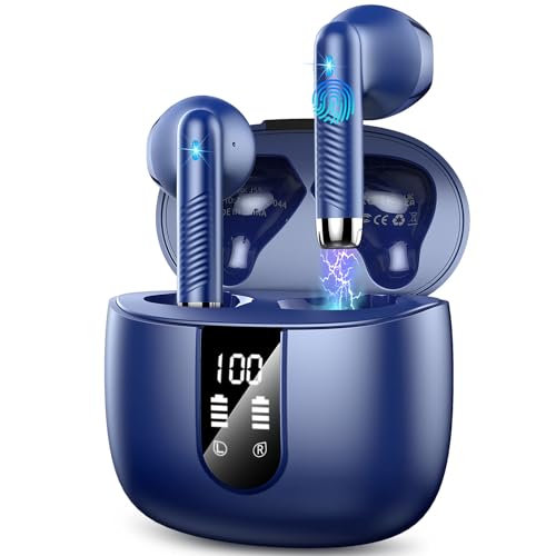 Bluetooth 5.4 Kopfhörer, In Ear Kopfhörer Kabellos mit 4 Mic, 48H Tiefer Bass Spielzeit Wireless Earbud, LED-Anzeige, Bluetooth Ohrhörer mit ENC Noise Cancelling, IP7 Wasserdicht Kopfhörer Sport USB-C von Wasart