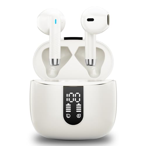 Wasart Bluetooth Kopfhörer, In Ear Kopfhörer Kabellos mit HD Mic, Tiefer Bass Spielzeit Wireless Earbud, LED-Anzeige von Wasart