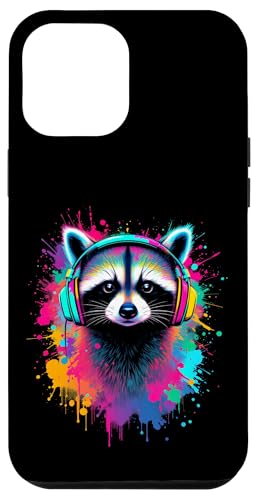 Waschbär-Kopfhörer Kunst Hülle für iPhone 12 Pro Max von Waschbär-Kopfhörer Kunst Designs