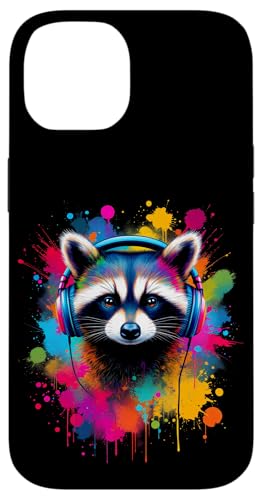 Waschbär Kopfhörer Kunst Hülle für iPhone 14 von Waschbär Kopfhörer Kunst Designs