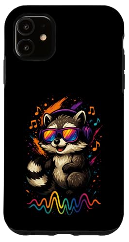 Waschbär Musik Kopfhörer Bunt Kunst Tiermotiven Hülle für iPhone 11 Waschbär Musik Kopfhörer Bunt Kunst Tiermotiven Hülle für iPhone 11 von Waschbären