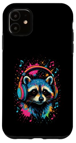 Waschbär Musik Kopfhörer Bunt Kunst Tiermotiven Hülle für iPhone 11 Waschbär Musik Kopfhörer Bunt Kunst Tiermotiven Hülle für iPhone 11 von Waschbären