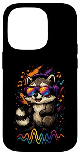 Waschbär Musik Kopfhörer Bunt Kunst Tiermotiven Hülle für iPhone 14 Pro Waschbär Musik Kopfhörer Bunt Kunst Tiermotiven Hülle für iPhone 14 Pro von Waschbären