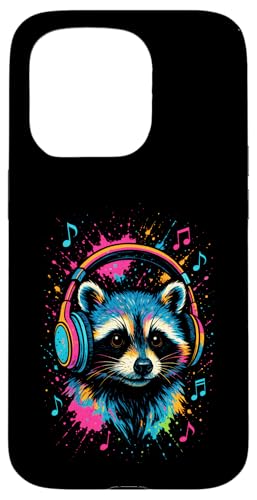 Waschbär Musik Kopfhörer Bunt Kunst Tiermotiven Hülle für iPhone 15 Pro Waschbär Musik Kopfhörer Bunt Kunst Tiermotiven Hülle für iPhone 15 Pro von Waschbären