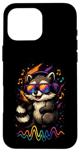 Waschbär Musik Kopfhörer Bunt Kunst Tiermotiven Hülle für iPhone 16 Pro Max Waschbär Musik Kopfhörer Bunt Kunst Tiermotiven Hülle für iPhone 16 Pro Max von Waschbären