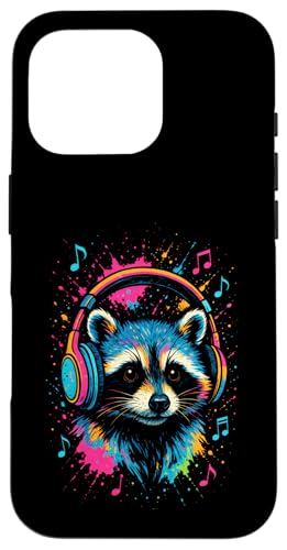 Waschbär Musik Kopfhörer Bunt Kunst Tiermotiven Hülle für iPhone 16 Pro Waschbär Musik Kopfhörer Bunt Kunst Tiermotiven Hülle für iPhone 16 Pro von Waschbären