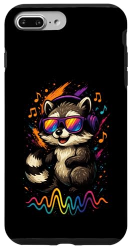 Waschbär Musik Kopfhörer Bunt Kunst Tiermotiven Hülle für iPhone 7 Plus/8 Plus Waschbär Musik Kopfhörer Bunt Kunst Tiermotiven Hülle für iPhone 7 Plus/8 Plus von Waschbären