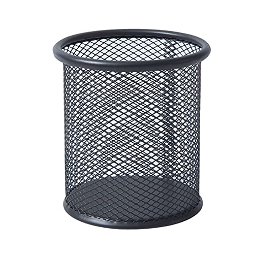 Washranp Stiftehalter Schreibwarenorganizer Mesh Pen Cup Große Kapazität Desktop Mesh Box für Büro Schule schwarz rund von Washranp