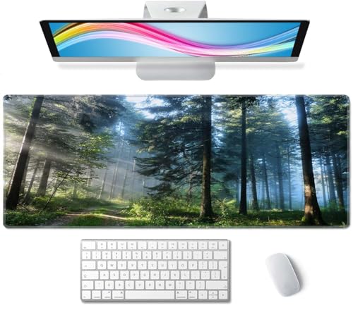 Großes Gaming-Mauspad, Tastatur, Schreibtischunterlage, erweitertes Mauspad, Gaming-Büro-Dekor, PC-Laptop-Mauspads, groß (80 x 385,6 cm) mit genähten Kanten, rutschfeste Unterseite, Mauspad XL von Wasica