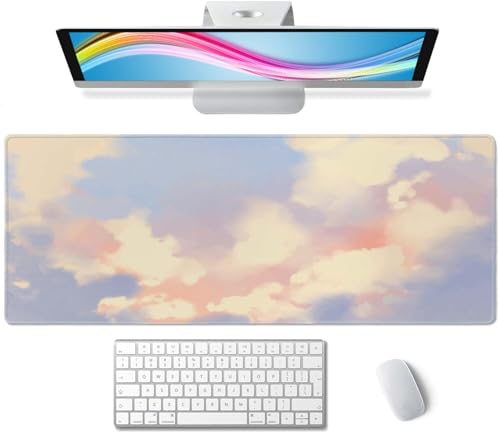 Schreibtischunterlage, Pastellfarben, Himmel, großes Tastatur-Mauspad für Laptop, PC, Einrichtung, Schreibtisch-Abdeckung, Schutz, Schreibtisch-Dekoration für Büro, Zuhause, Arbeit, Gaming, 80 x 30 Schreibtischunterlage, Pastellfarben, Himmel, großes Tastatur-Mauspad für Laptop, PC, Einrichtung, Schreibtisch-Abdeckung, Schutz, Schreibtisch-Dekoration für Büro, Zuhause, Arbeit, Gaming, 80 x 30 von Wasica
