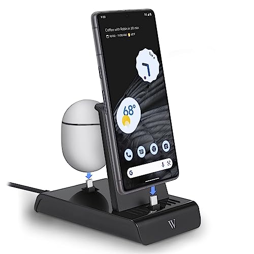 Wasserstein Google Pixel 2-in-1 Ladestation - Made for Google - Google Pixel Ladeständer zum gleichzeitigen Aufladen mehrerer Google- und USB-C Geräte von Wasserstein