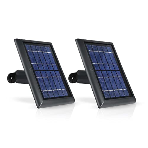 Wasserstein Solarpanel kompatibel mit Ring Spotlight Cam Akku und Ring Stick Up Cam Akku HD – Nicht kompatibel mit Spotlight Cam Plus, Spotlight Cam Pro (schwarz, 2er Pack) von Wasserstein