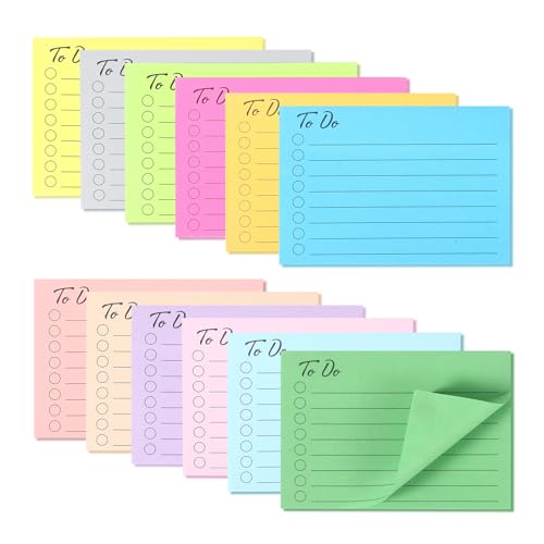 600 Stück Notizzettel, To Do Listen Block Haftnotizen Klebezettel Bürobedarf To Do Block Post it Groß Notizblock Klein Sticky Notes für Büro Zubehör, Büroartikel, Schreibwaren, Office 7,6 x 10,2cm von WatDenyFine
