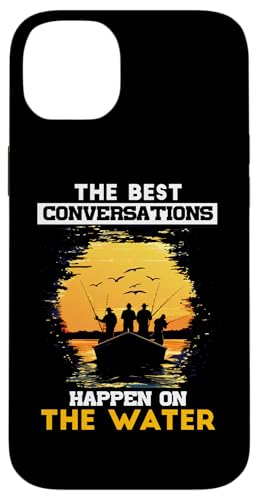 THE BEST CONVERSATIONS HAPPEN Hülle für iPhone 14 Plus von Water Conversations Happen Phrase Time Fishing