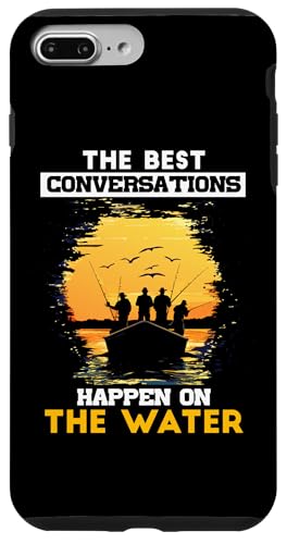 THE BEST CONVERSATIONS HAPPEN Hülle für iPhone 7 Plus/8 Plus von Water Conversations Happen Phrase Time Fishing