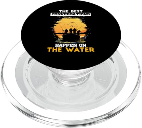 THE BEST CONVERSATIONS HAPPEN PopSockets PopGrip für MagSafe von Water Conversations Happen Phrase Time Fishing