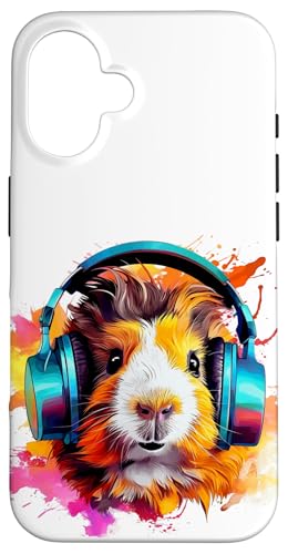 Watercolor Kopfhörer Lustiges Meerschweinchen Hülle für iPhone 16 Watercolor Kopfhörer Lustiges Meerschweinchen Hülle für iPhone 16 von Watercolor Funny Guinea Pig with Headphones
