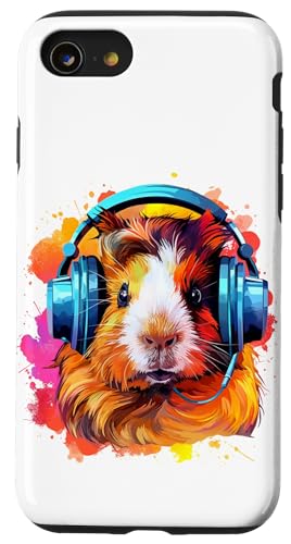 Watercolor Kopfhörer Lustiges Meerschweinchen Hülle für iPhone SE (2020) / 7 / 8 von Watercolor Funny Guinea Pig with Headphones