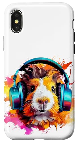 Watercolor Kopfhörer Lustiges Meerschweinchen Hülle für iPhone X/XS Watercolor Kopfhörer Lustiges Meerschweinchen Hülle für iPhone X/XS von Watercolor Funny Guinea Pig with Headphones
