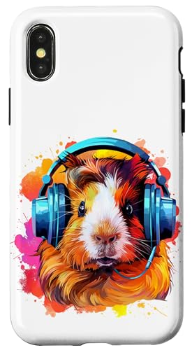 Watercolor Kopfhörer Lustiges Meerschweinchen Hülle für iPhone X/XS Watercolor Kopfhörer Lustiges Meerschweinchen Hülle für iPhone X/XS von Watercolor Funny Guinea Pig with Headphones
