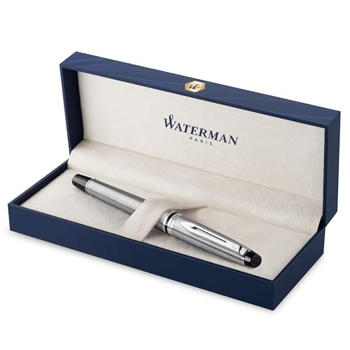 Waterman Expert Füller , Edelstahl mit Chromzierteile , Füllfederhalter mit mittlerer Feder , Geschenkbox von Waterman