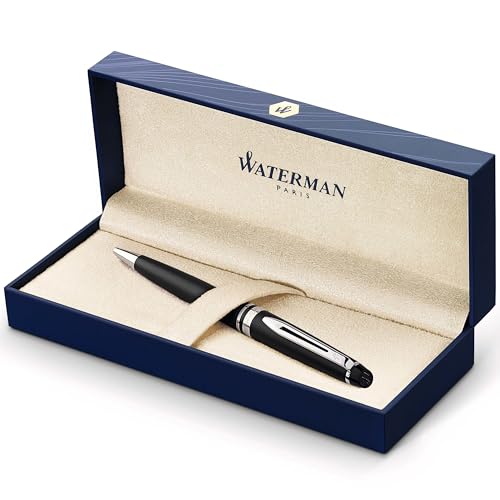 Waterman Expert Kugelschreiber | Mattschwarz | Chromzierteile | Mittlere Spitze | Blaue Tinte | Geschenkbox Waterman Expert Kugelschreiber | Mattschwarz | Chromzierteile | Mittlere Spitze | Blaue Tinte | Geschenkbox von WATERMAN