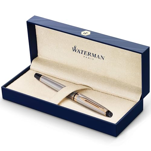 Waterman Expert Tintenroller | Edelstahl | Zierteile aus 23 K Gold| feine Spitze | Schwarz | Geschenkbox Waterman Expert Tintenroller | Edelstahl | Zierteile aus 23 K Gold| feine Spitze | Schwarz | Geschenkbox von WATERMAN