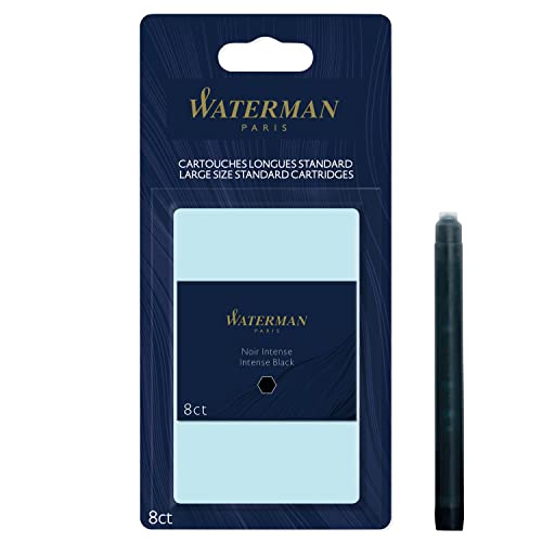 Waterman Füller-Tintenpatronen | Extra lang | Intense Black | 8 Stück | Blister-Verpackung von Waterman