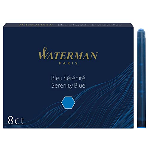 Waterman Füller-Tintenpatronen | Extra lang | Serenity Blue | 8 Stück von Waterman