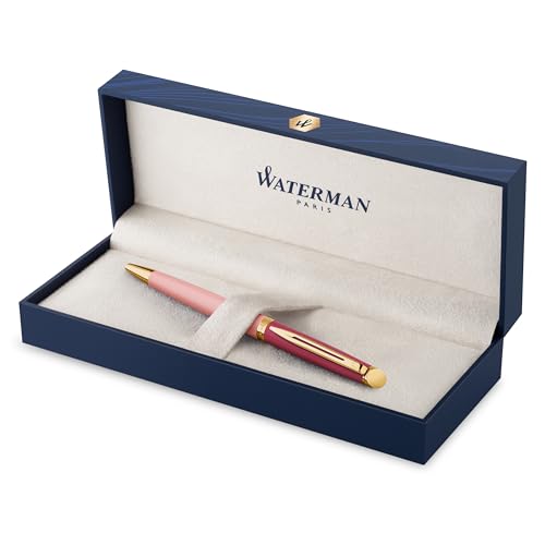 Waterman Hémisphère Kugelschreiber | Metall und pink Lackierung mit goldbeschichteten Zierteilen | Mittlere Spitze | Geschenkbox, 1 Stück (1er Pack) von Waterman