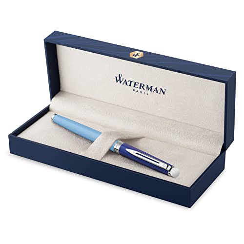 Waterman Hémisphère Rollerball | Metall und blaue Lackierung mit palladiumbeschichteten Zierteilen | Geschenkbox von Waterman